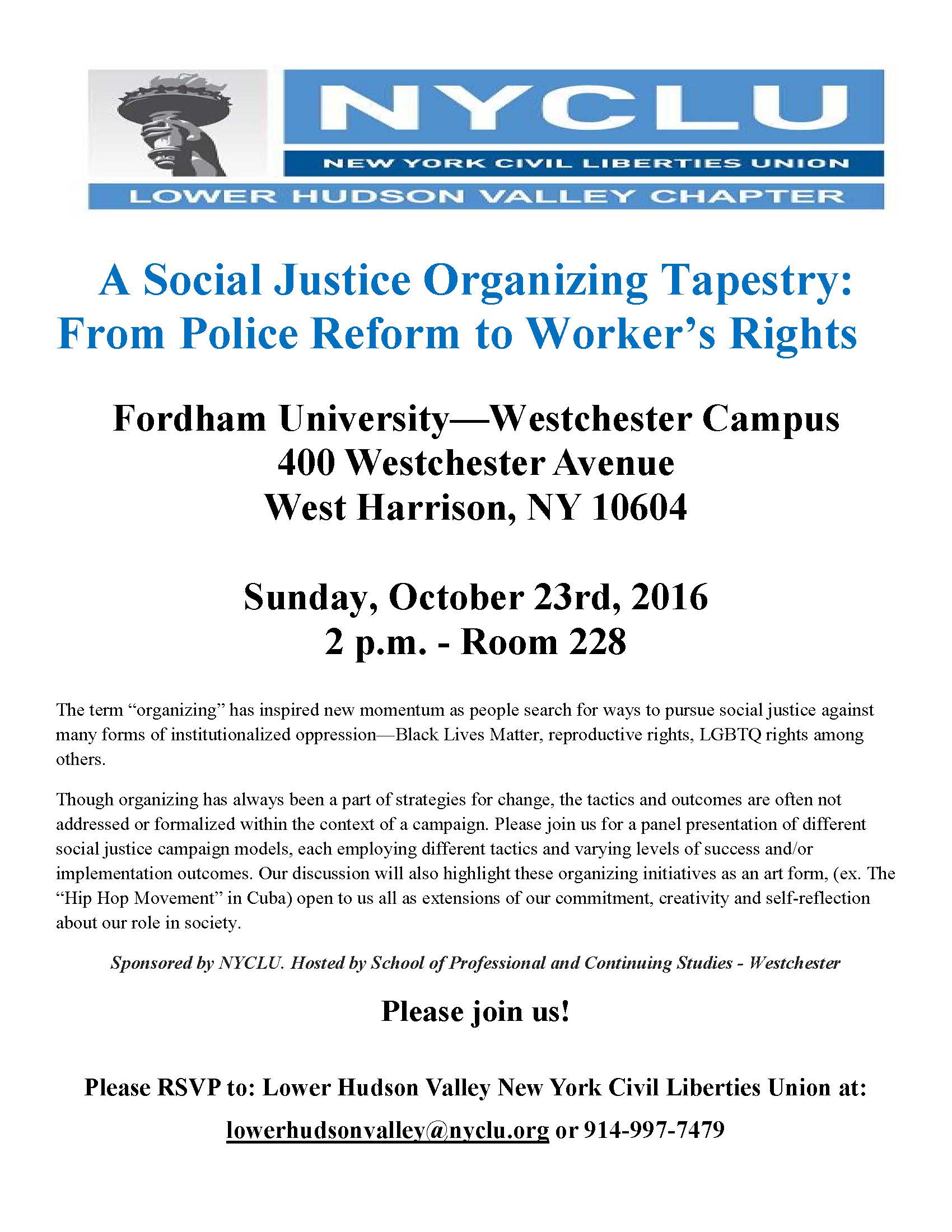 Social Justice Organizing Tapestry: From Police Reform to Worker's Rights