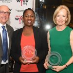 (L-R) WFUV's Chuck Singleton, Sherrilyn Ifill, Judy Woodruff, and Ellen Fahey-Smith.