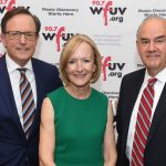 (L-R) Anthony Mason, Judy Woodruff, and Rick Wolff