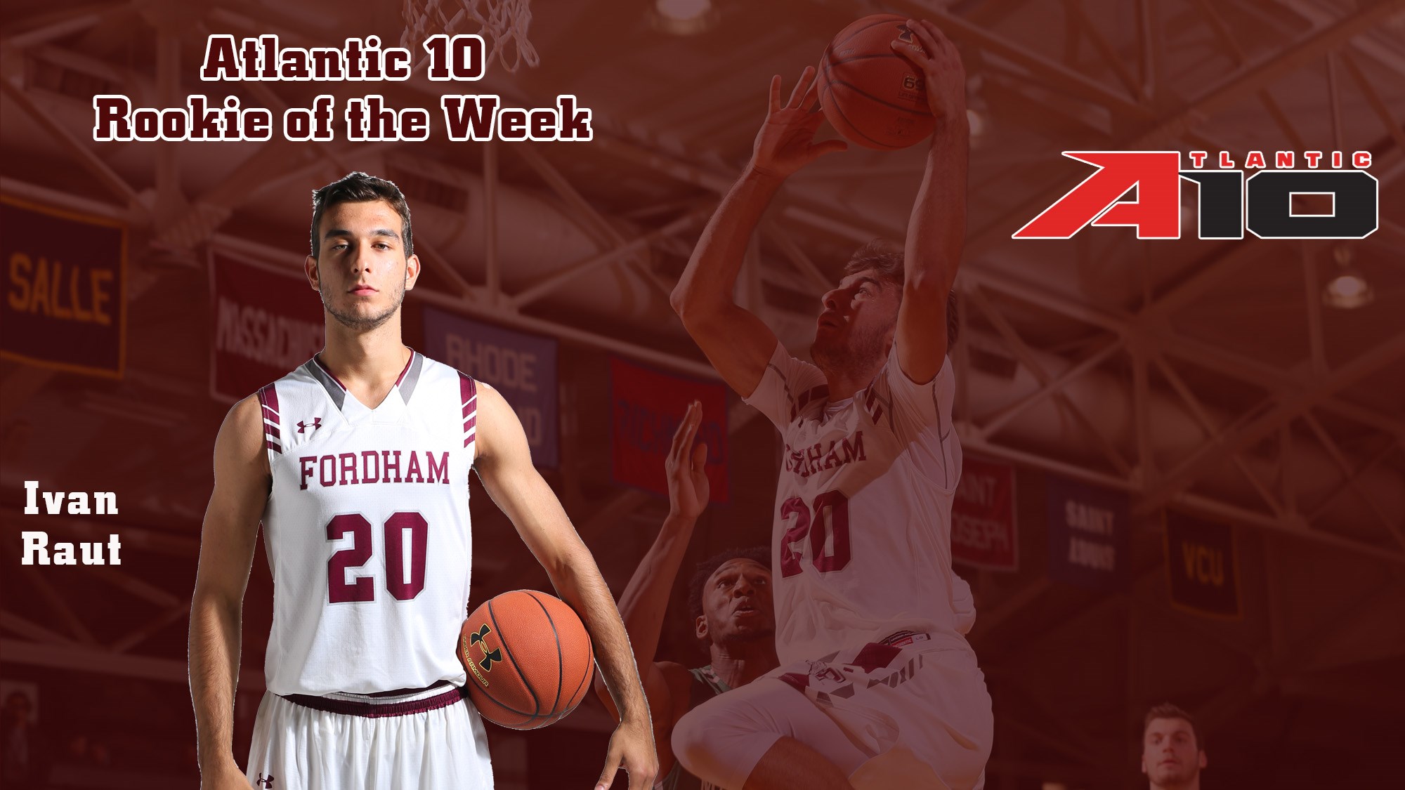 Ivan Raut Named Atlantic 10 Rookie of the Week