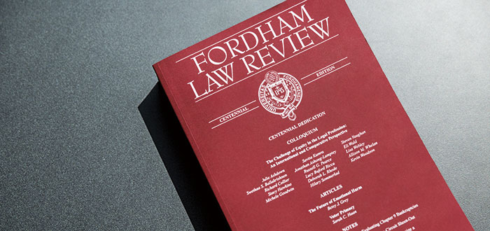 picture of the cover of the Fordham Law Review