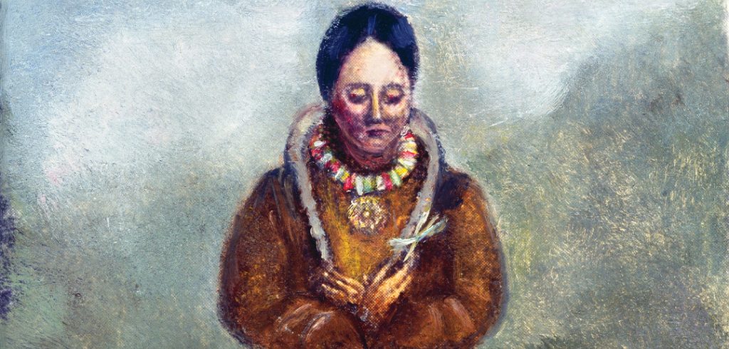 Kateri Tekakwitha (1656-1680), Native American Catholic saint, after a painting, 1681, by Claude Chauchetiere, S.J. The Granger Collection, NYC