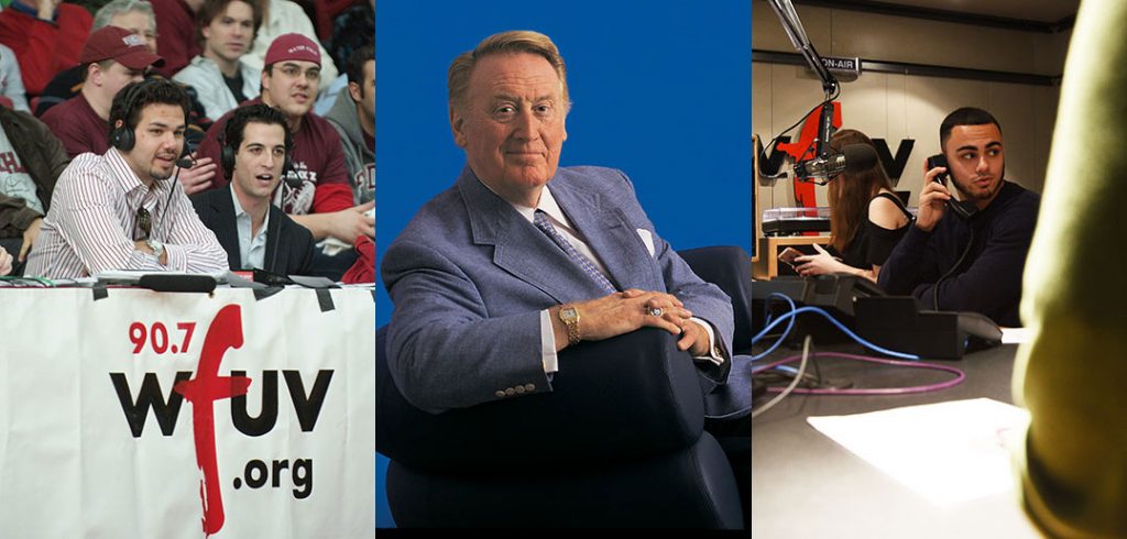 Members of WFUV Sports Radio station