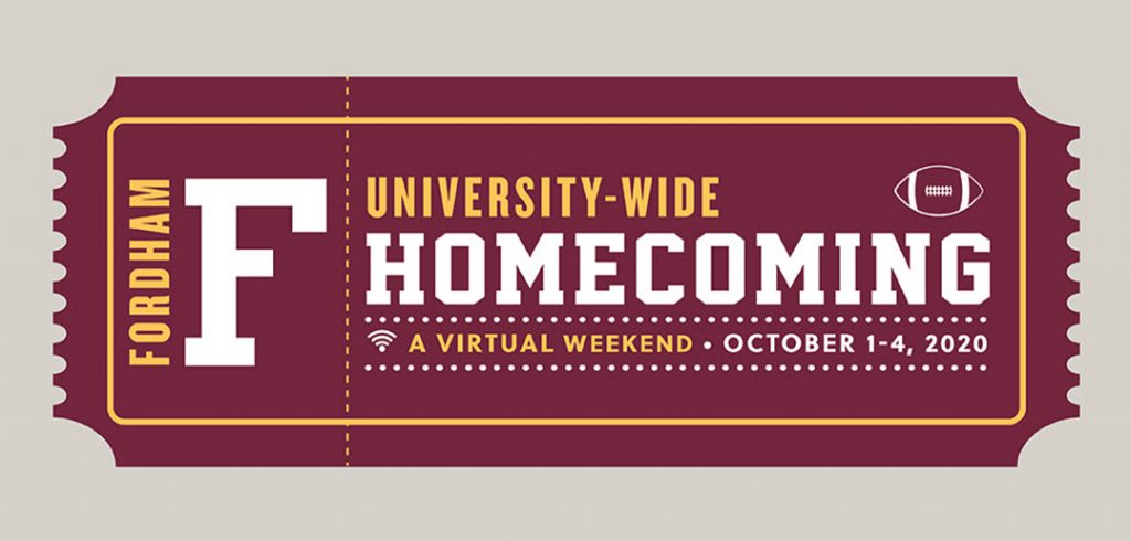 Fordham homecoming ticket graphic