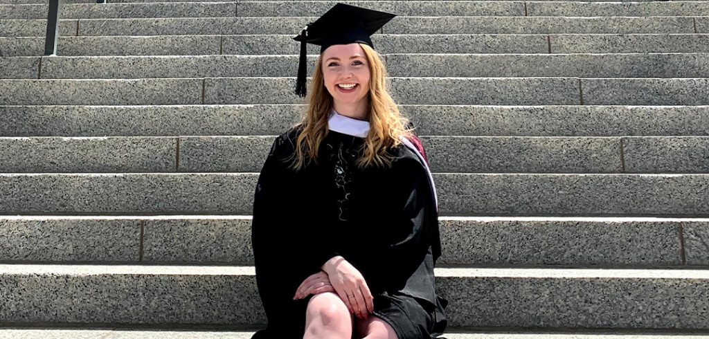 Finley Peay, FCLC ’20, in her graduation garb.