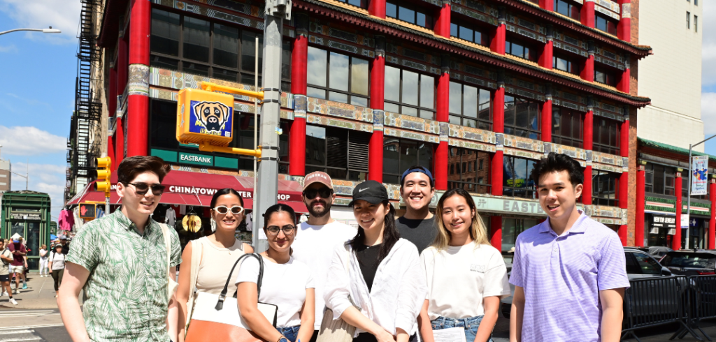 Group photo of Fordham Law students in China town.