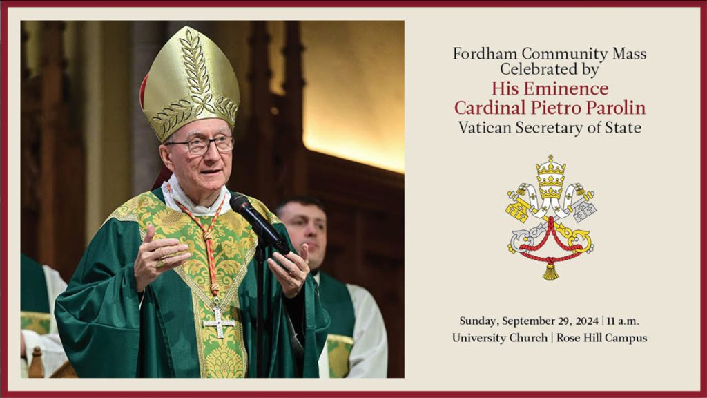 Cardinal Pietro Parolin celebrating Mass at Fordham