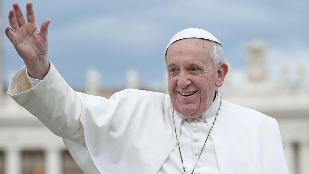 Pope Francis waving