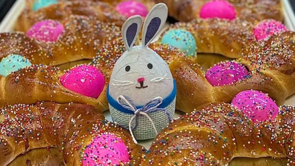 Easter egg bread from Morrone Pastry Shop.