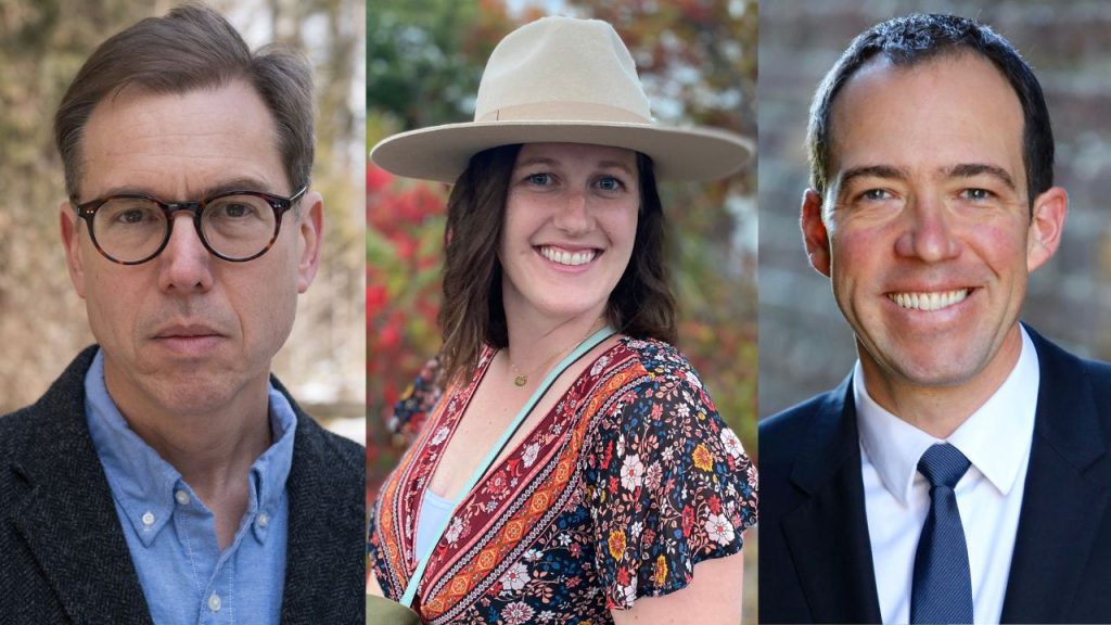 From left to right, Daniel Willner, Annie George-Puskar, and Michael Peppard