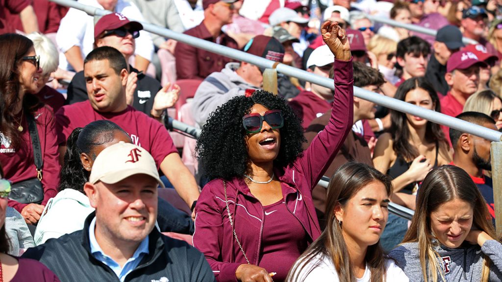 Fans cheer in the stands