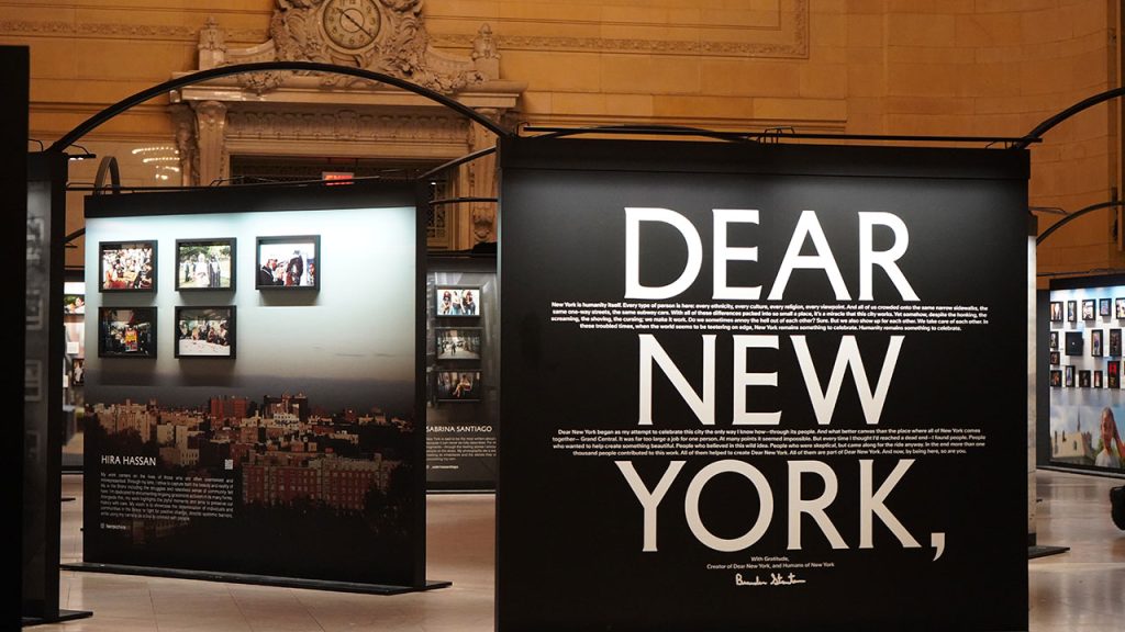 Dear New York exhibit sign at Grand Central Terminal