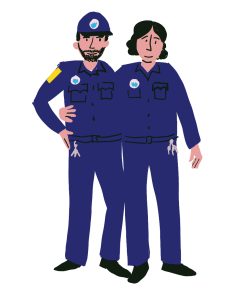 Illustration of two student EMTs