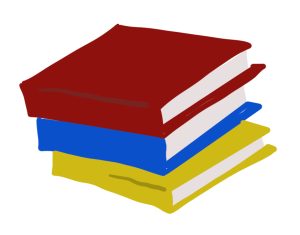 Illustration of a stack of three books