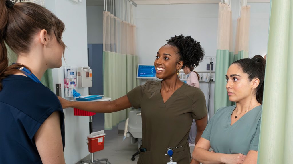 Amanda Morrow on set of Scrubs