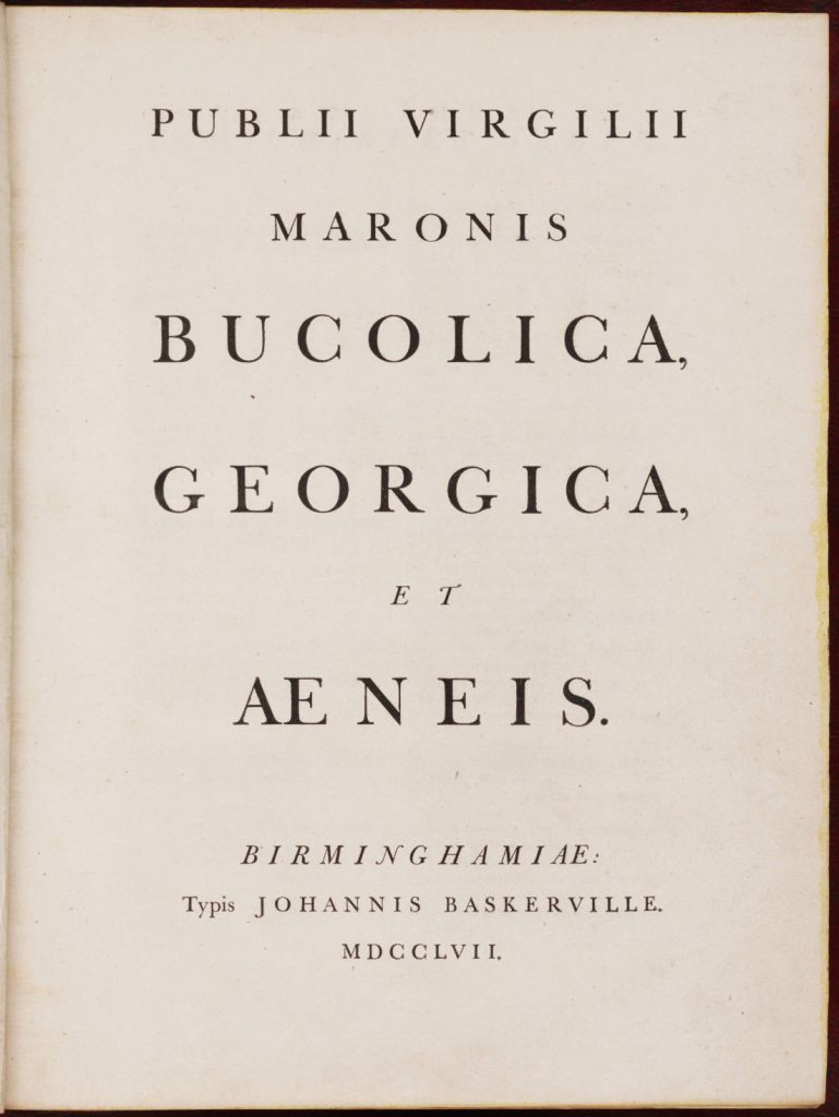 An image of the first publication using Baskerville type