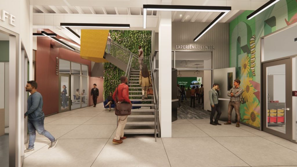A rendering of the interior of the planned Bronx Green Jobs Center