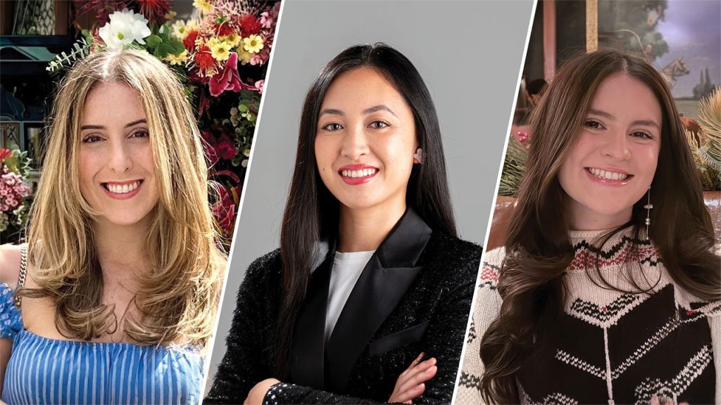 How to Break into Fashion: Success Secrets from Fordham Grads headshots of Christina D'Ambrosio, Monique Padrid, and Anna Gaylord
