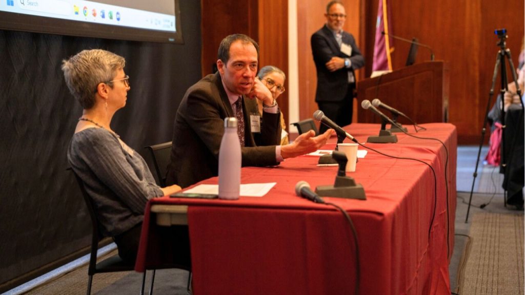 Michael Peppard discusses Mary Magdalene's depiction in art during a faculty panel at the Mary Magdalene Fellowship with Impact conference. 