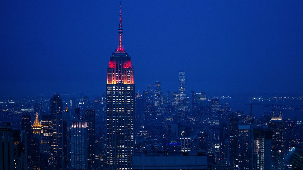 Empire State Building to Glow Maroon for Fordham Class of 2026 The Empire State Building lit up in maroon at night
