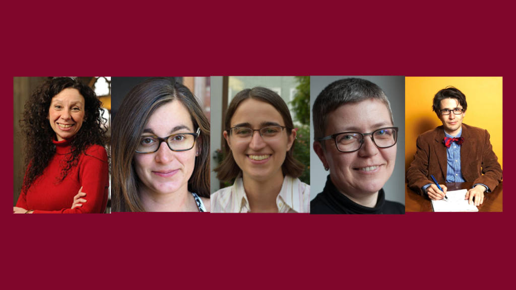 From left: Angela O’Donnell, Julia Schneider, Elizabeth Thrall, Magda Teter, and Joshua Schrier