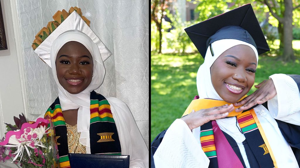 Side by side pictures of Hatoumata Tunkara from 2022 and 2026