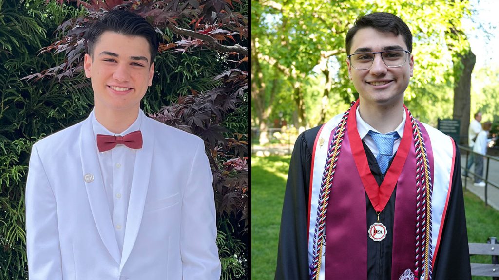 Side by side pictures of Gianluca Viscoso from 2022 and 2026