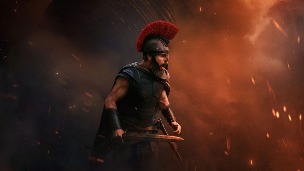 A photo of Matt Damon in Christopher Nolan's The Odyssey.