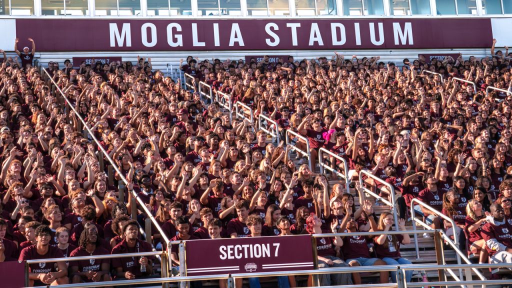 Fordham Welcomes Class of 2030, Second Largest in University’s History Fordham students at Moglia Stadium on campus