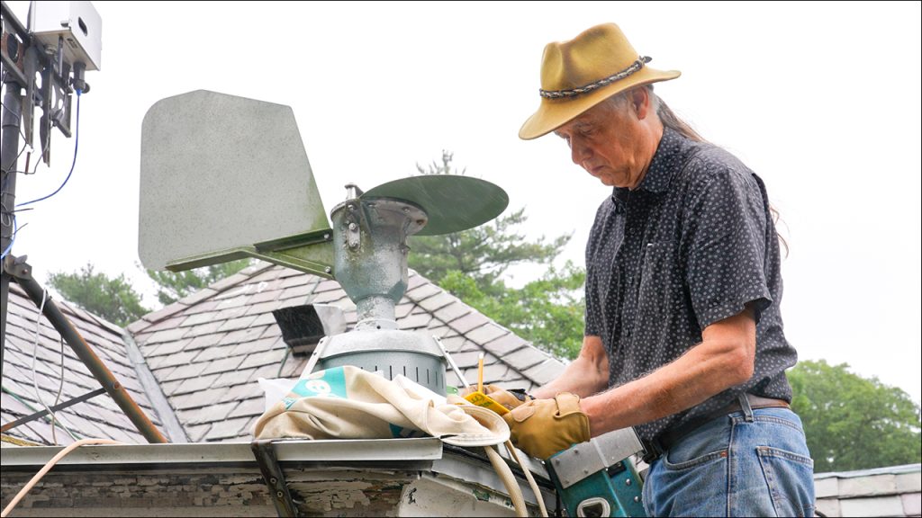 What to Expect for the Fall Pollen Season Biologist Guy Robinson monitoring pollen counts at Fordham's Louis Calder Center