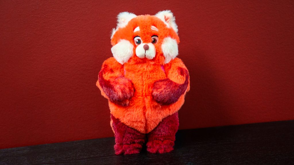 A stuffed animal of a red panda